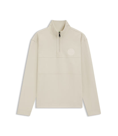 Boss Cotton Blend Sweatshirt With Tennis Themed Logo Light Beige