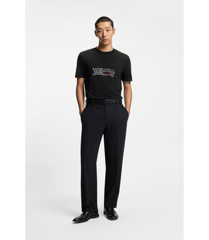 Hugo Printed Artwork T Shirt In Cotton Jersey Black
