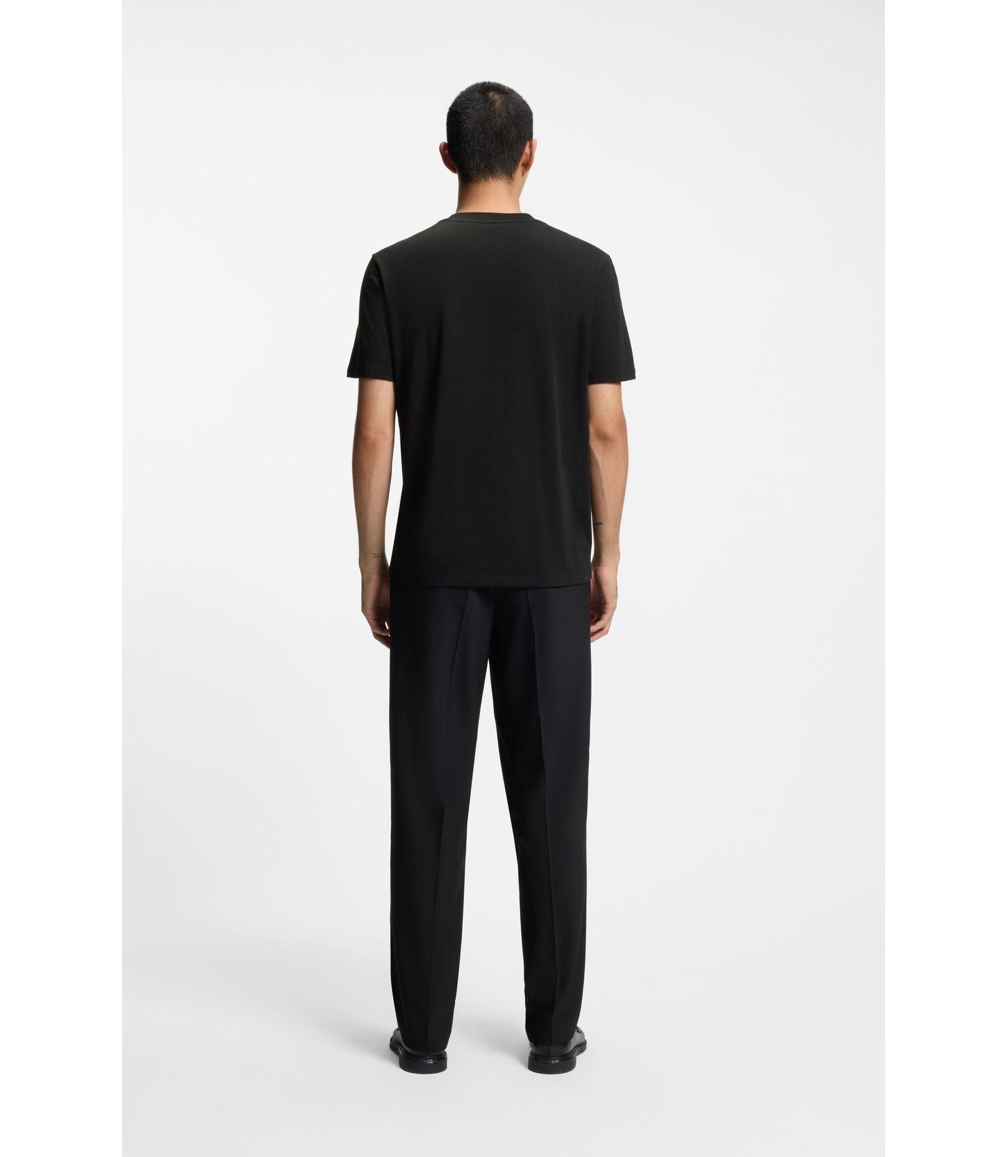 Hugo Printed Artwork T Shirt In Cotton Jersey Black