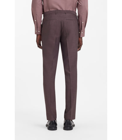 Hugo Two Piece Extra Slim Fit Suit In Wool Blend Poplin Light Brown