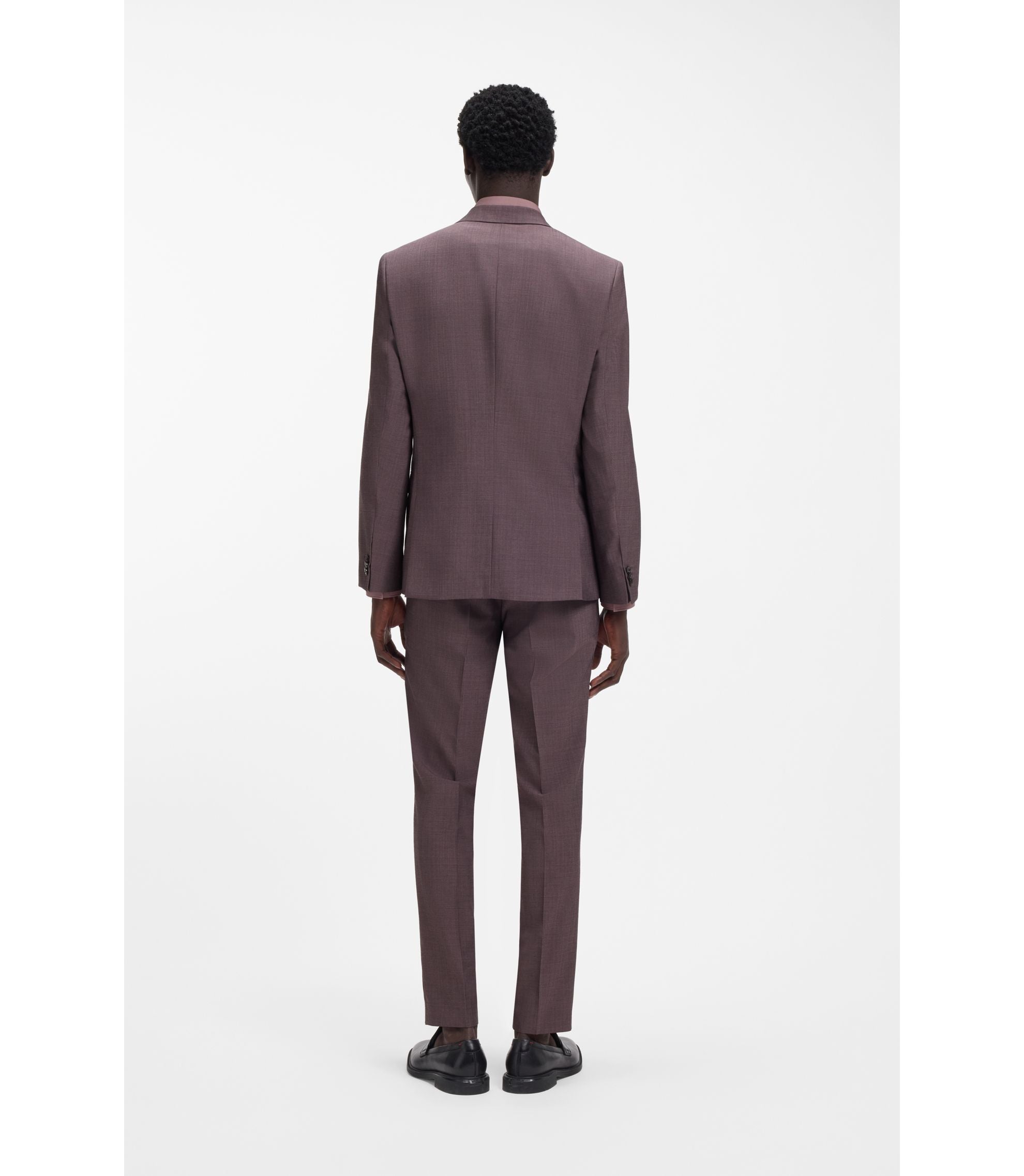 Hugo Two Piece Extra Slim Fit Suit In Wool Blend Poplin Light Brown
