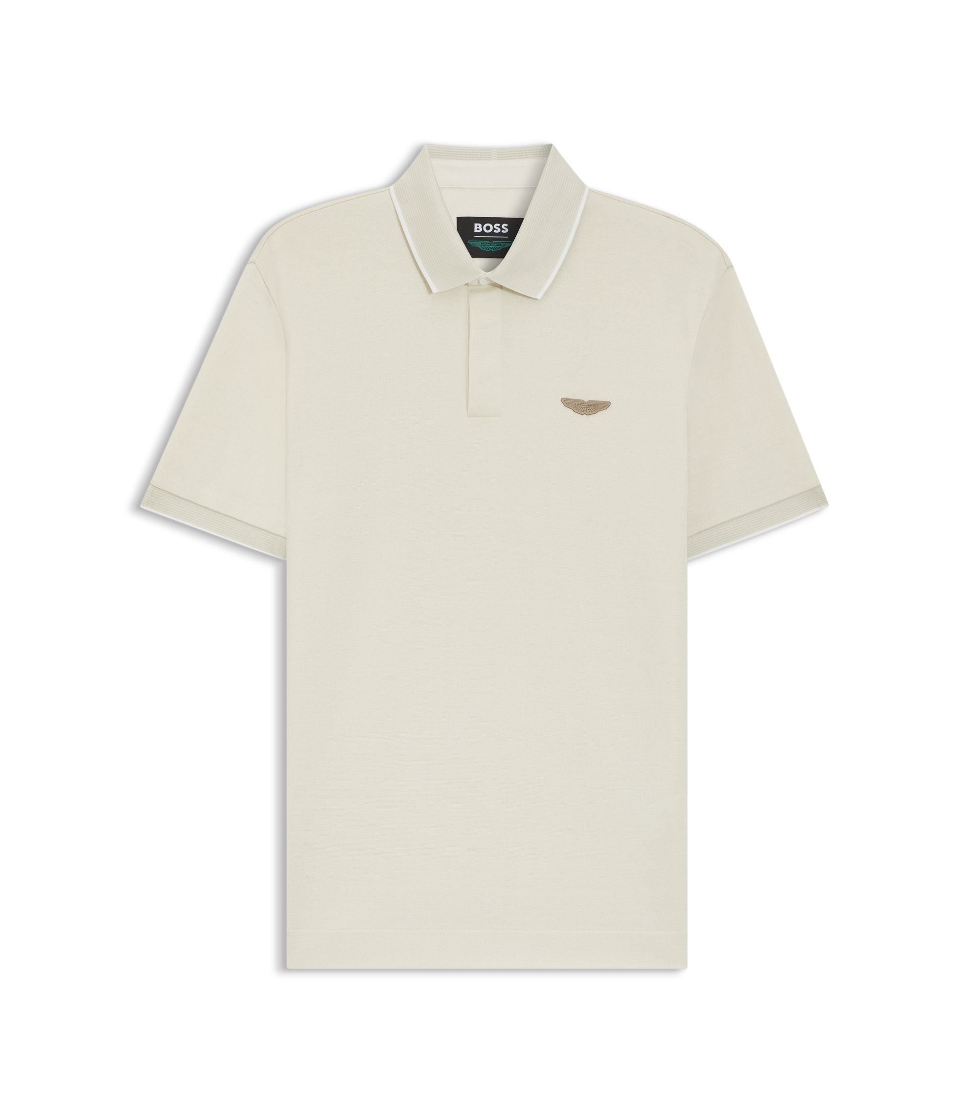 Boss X Aston Martin Polo Shirt In Wool Cotton Piqu White