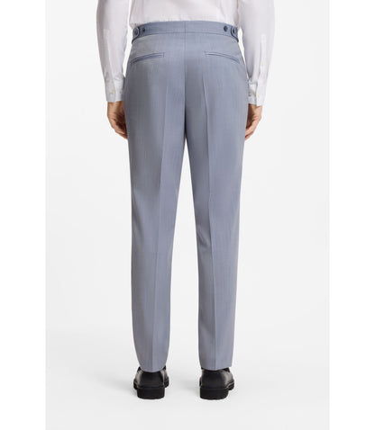 Hugo Three Piece Slim Fit Suit In Wool Blend Poplin Purple