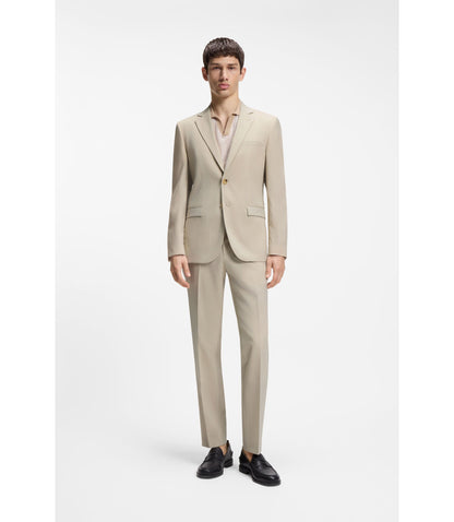 Hugo Extra Slim Fit Suit Jacket In Wool Blend Poplin Beige
