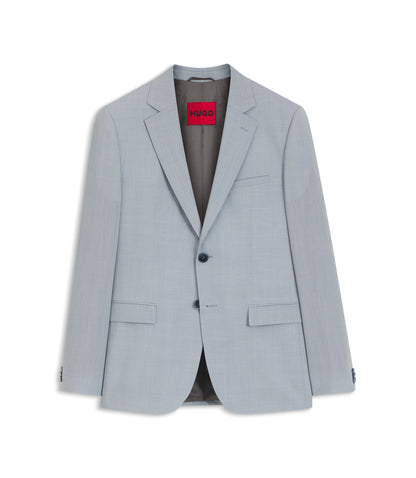 Hugo Extra Slim Fit Suit Jacket In Wool Blend Poplin Light Blue