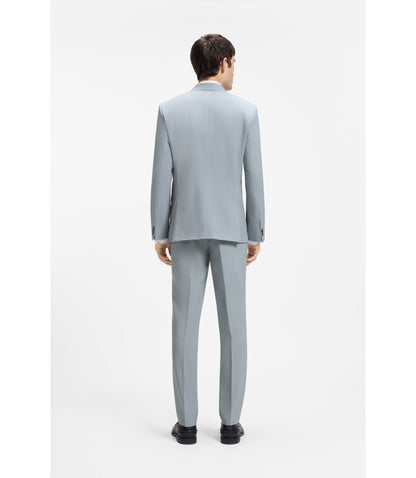 Hugo Extra Slim Fit Suit Jacket In Wool Blend Poplin Light Blue