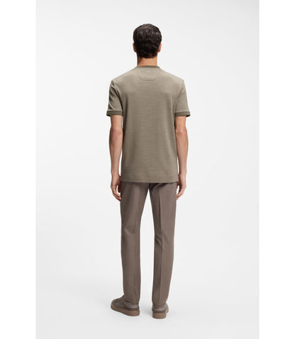 Boss X Aston Martin T Shirt In Wool Cotton Jacquard Light Grey