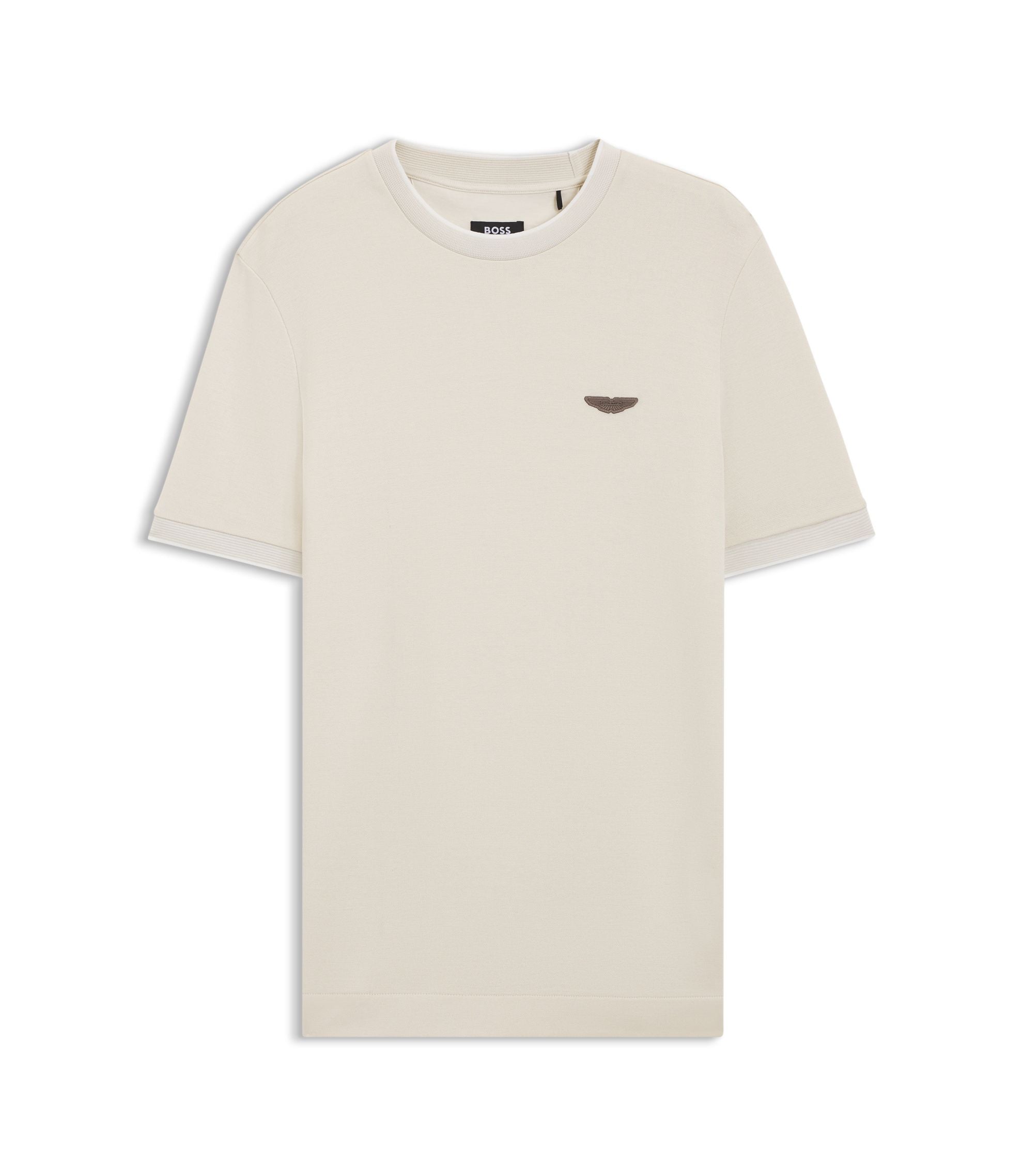 Boss X Aston Martin T Shirt In Wool Cotton Jacquard White