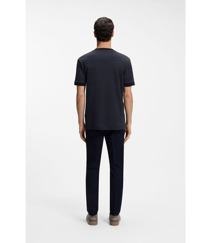 Boss X Aston Martin T Shirt In Wool Cotton Jacquard Dark Blue