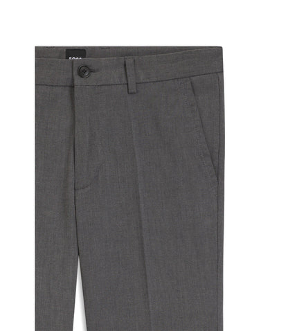 Boss Slim Fit Trousers In Stretch Cotton Dobby Black