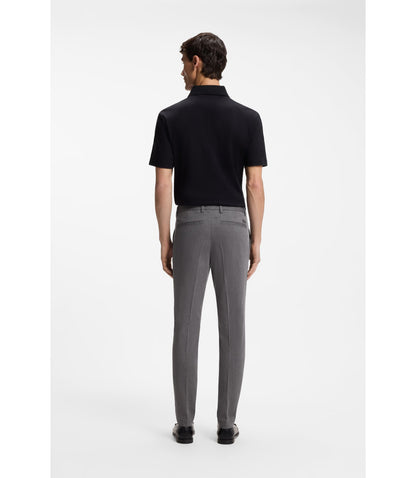 Boss Slim Fit Trousers In Stretch Cotton Dobby Black
