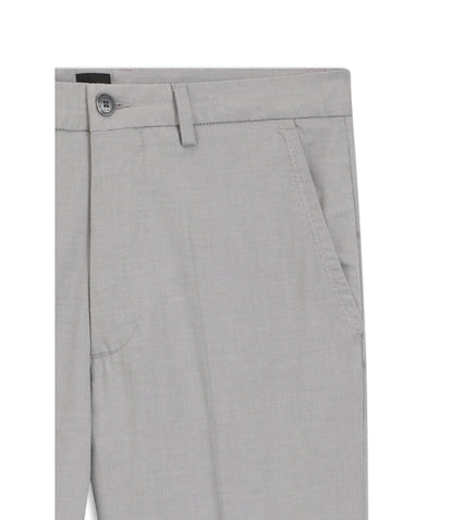 Boss Slim Fit Trousers In Stretch Cotton Dobby Silver