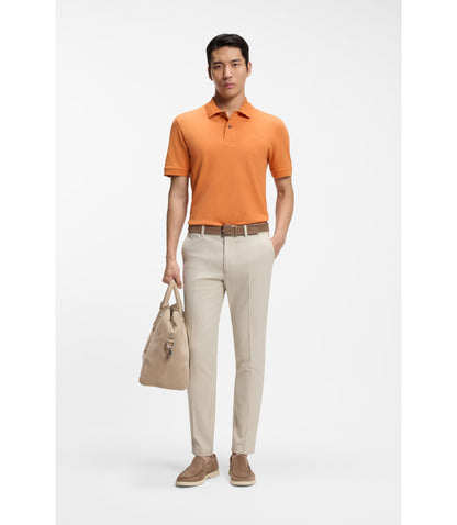 Boss Slim Fit Trousers In Stretch Cotton Dobby Light Beige