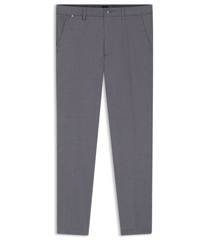 Boss Slim Fit Trousers In Stretch Cotton Dobby Dark Blue