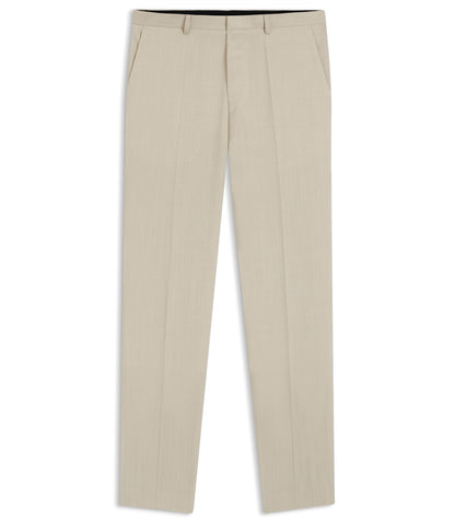 Hugo Extra Slim Fit Trousers In Wool Blend Poplin Beige