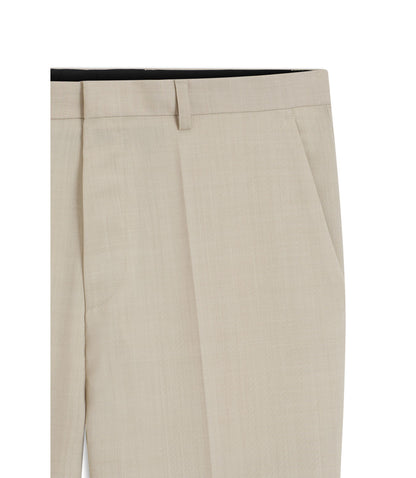 Hugo Extra Slim Fit Trousers In Wool Blend Poplin Beige