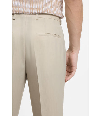 Hugo Extra Slim Fit Trousers In Wool Blend Poplin Beige