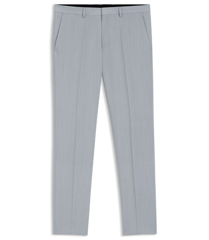 Hugo Extra Slim Fit Trousers In Wool Blend Poplin Light Blue