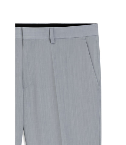 Hugo Extra Slim Fit Trousers In Wool Blend Poplin Light Blue