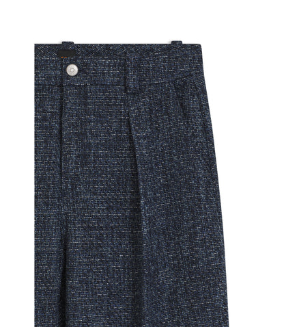 Boss Wide Leg Trousers In Stretch Tweed Patterned Women's