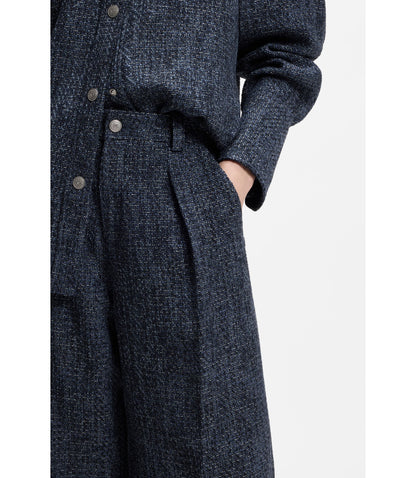 Boss Wide Leg Trousers In Stretch Tweed Patterned Women's