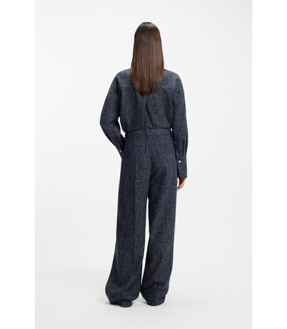 Boss Wide Leg Trousers In Stretch Tweed Patterned Women's