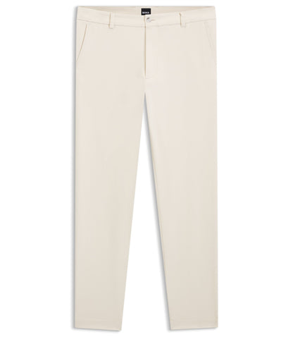 Boss Easy Iron Modern Fit Trousers In Cotton Blend Twill White