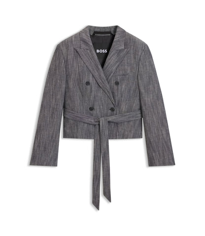 Boss Regular Fit Blazer In Melange Denim Patterned Women's