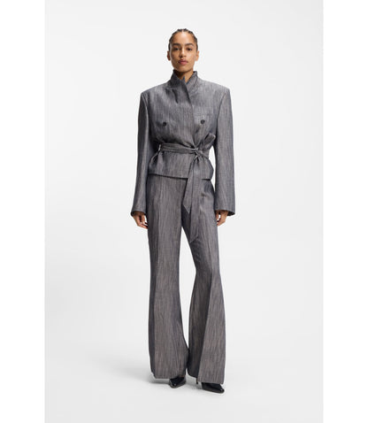 Boss Regular Fit Blazer In Melange Denim Patterned Women's