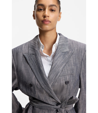 Boss Regular Fit Blazer In Melange Denim Patterned Women's