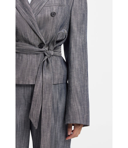 Boss Regular Fit Blazer In Melange Denim Patterned Women's