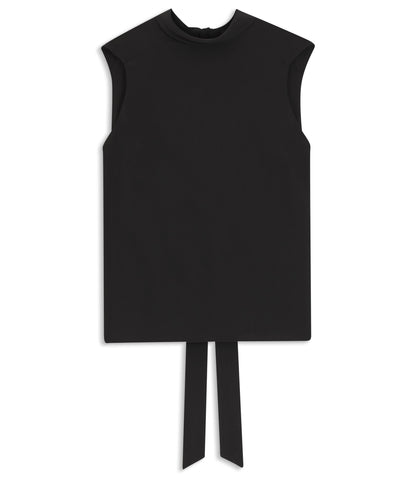 Boss Regular Fit Blouse In Sandwashed Silk With Tie Neck Black Women's