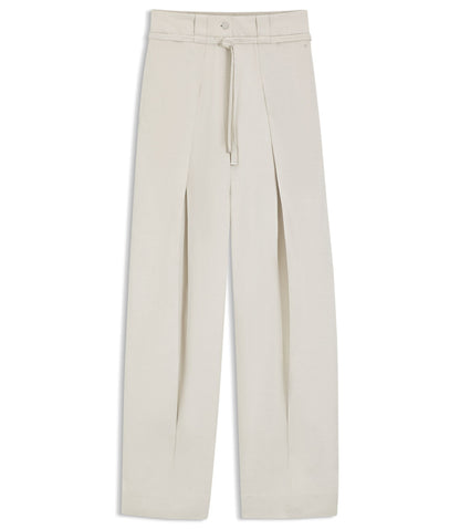 Boss Relaxed Fit Trousers In Cotton And Linen Patterned Women's