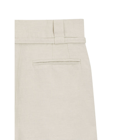 Boss Relaxed Fit Trousers In Cotton And Linen Patterned Women's