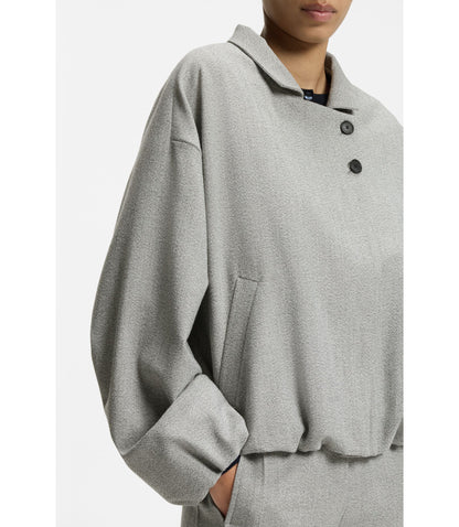 Boss Regular Fit Blazer In Stretch Sharkskin Silver Women's