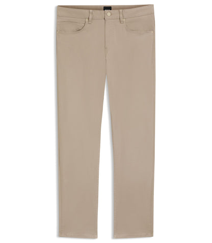 Boss Delaware Slim Fit Trousers In Fade Resistant Twill Light Brown