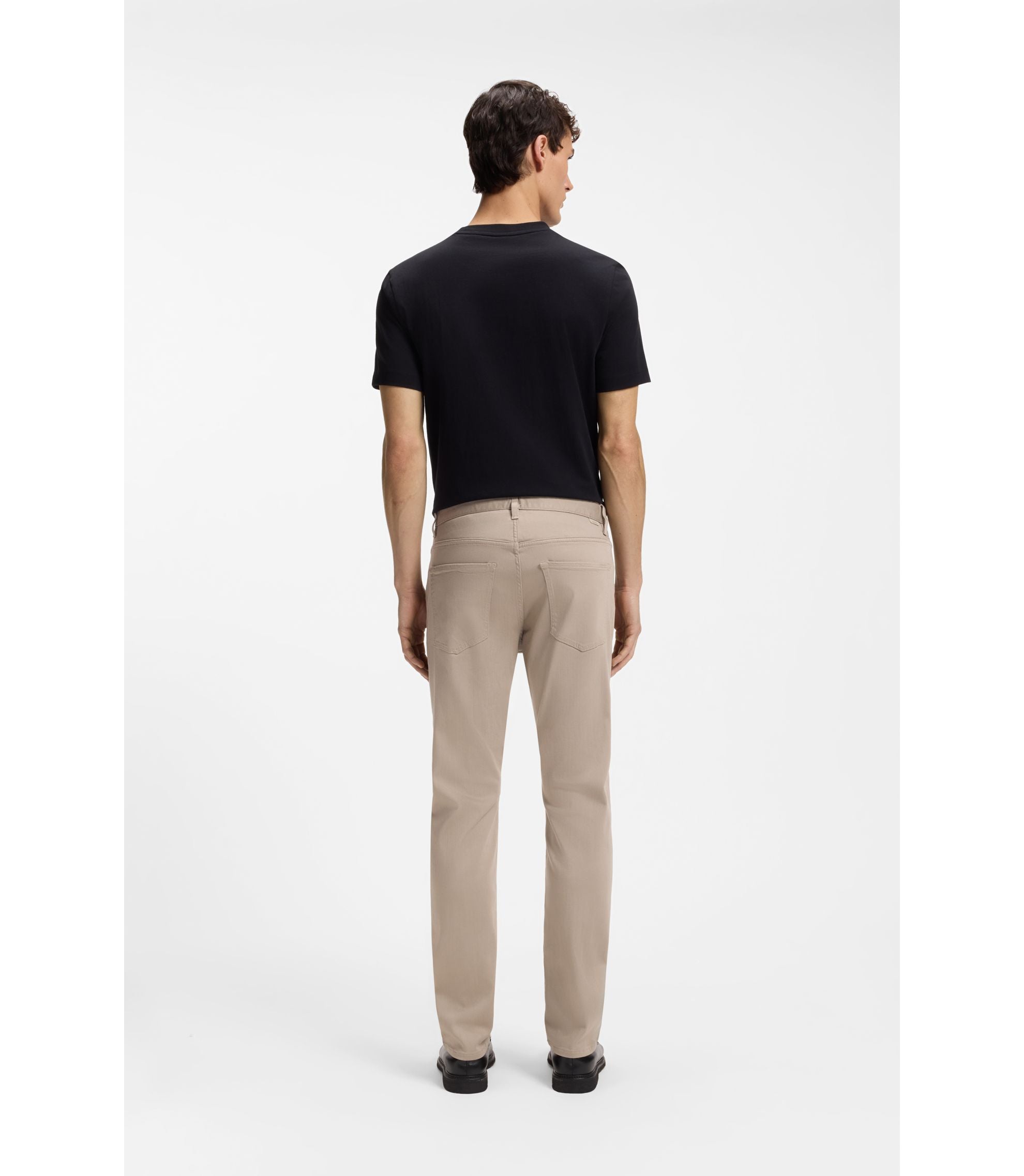 Boss Delaware Slim Fit Trousers In Fade Resistant Twill Light Brown