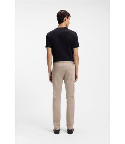 Boss Delaware Slim Fit Trousers In Fade Resistant Twill Light Brown