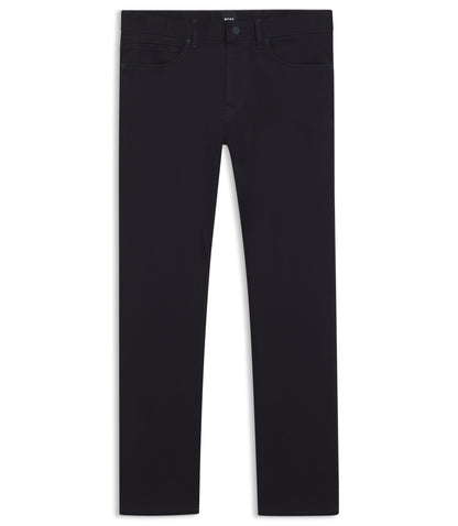 Boss Delaware Slim Fit Trousers In Fade Resistant Twill Dark Blue