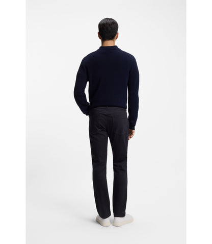 Boss Delaware Slim Fit Trousers In Fade Resistant Twill Dark Blue