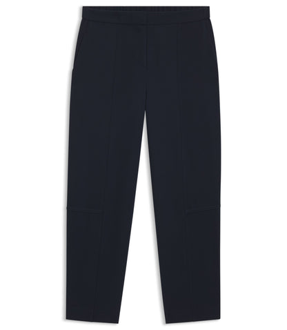 Boss Relaxed Fit Trousers In Wrinkle Resistant Crepe Dark Blue Women's