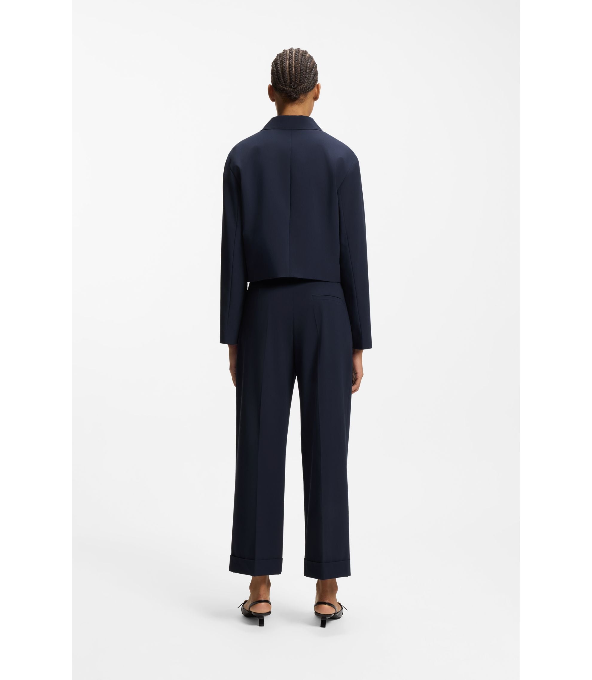 Hugo Regular Fit Blazer In Stretch Fabric Dark Blue Women's