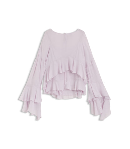 Boss Relaxed Fit Blouse In Seersucker Light Purple Women's