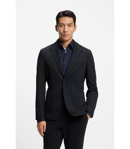 Boss Slim Fit Jacket In Performance Stretch Fabric Dark Blue