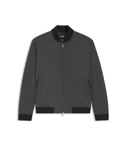 Boss Slim Fit Jacket In Wrinkle Resistant Fabric Silver