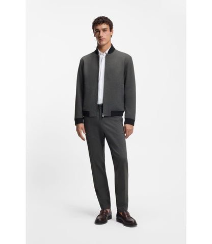 Boss Slim Fit Jacket In Wrinkle Resistant Fabric Silver