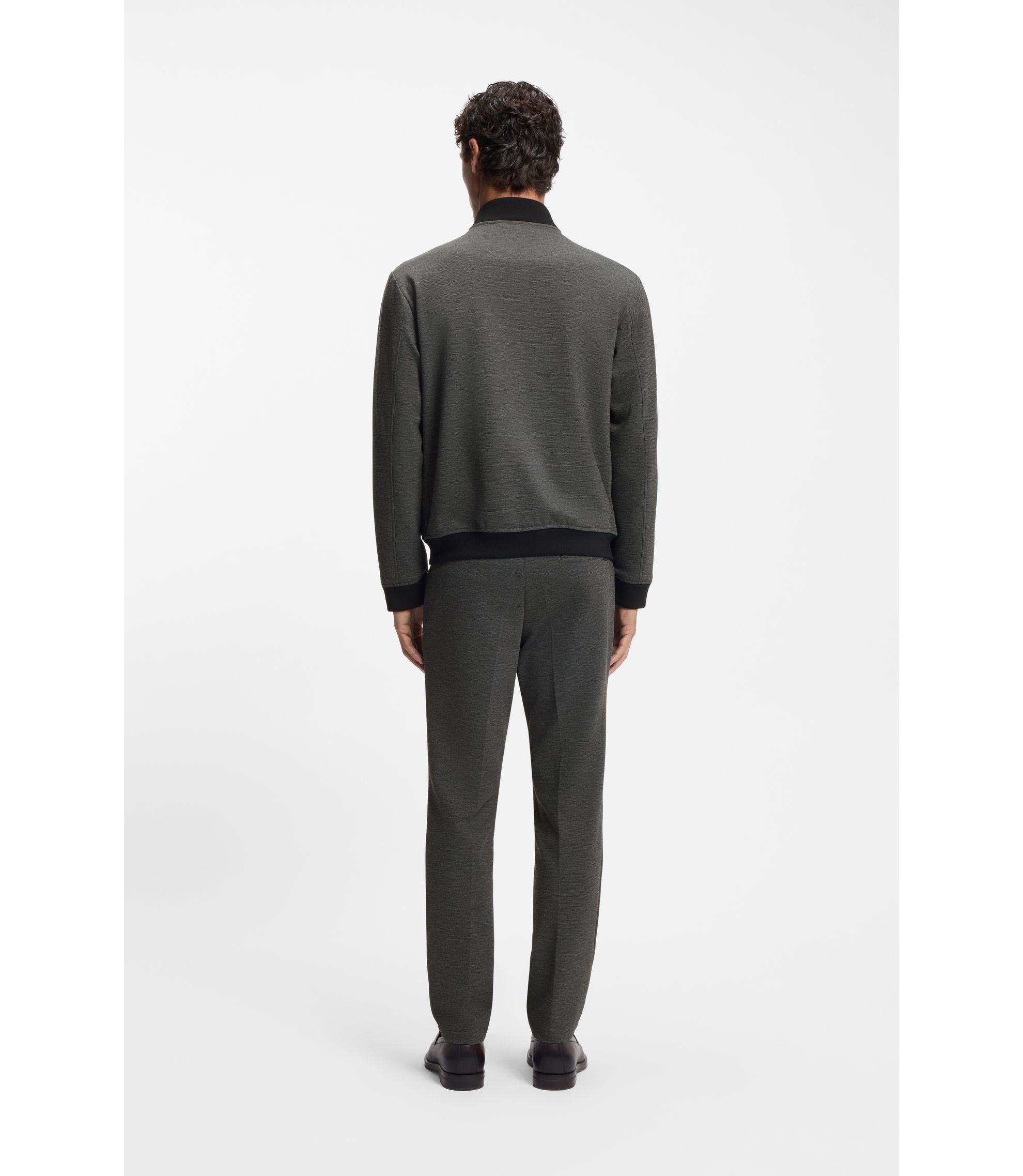 Boss Slim Fit Jacket In Wrinkle Resistant Fabric Silver