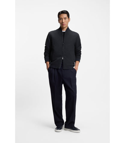 Boss Slim Fit Jacket In Wrinkle Resistant Fabric Dark Blue