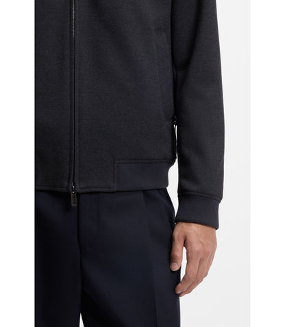 Boss Slim Fit Jacket In Wrinkle Resistant Fabric Dark Blue
