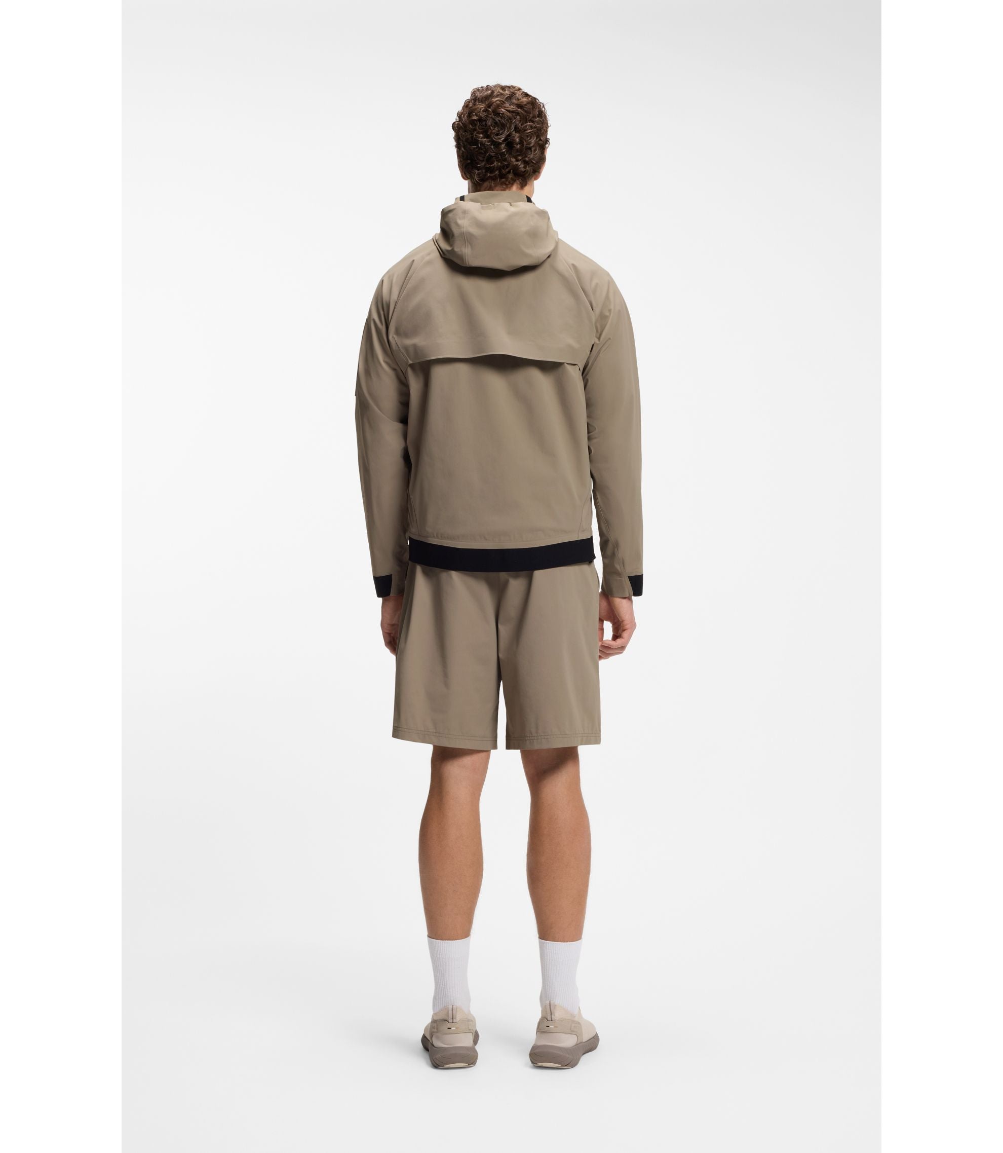 Boss Water Repellent Jacket With Micro Waffle Structure Light Green
